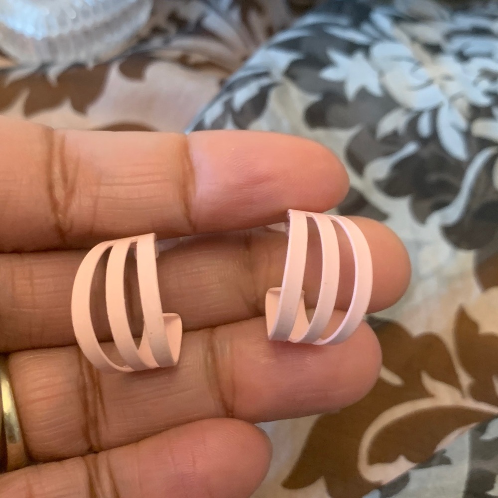 Pink Clip On Hoops
